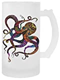 Colorido geométrico transparente pulpo cerveza taza hombres mujeres taza cerveza